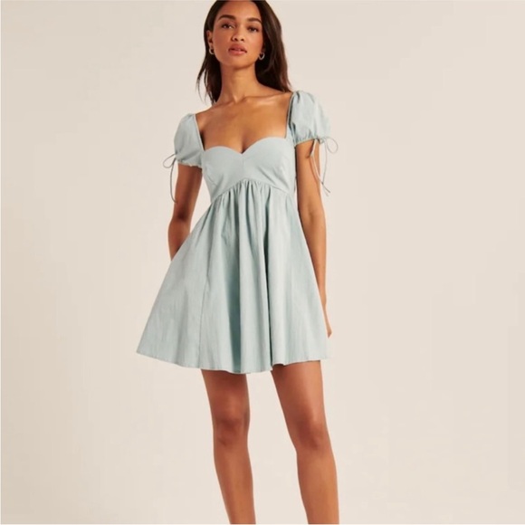 Abercrombie & Fitch Puff Sleeve Mini Dress With Sweetheart Neckline - Picture 4 of 8